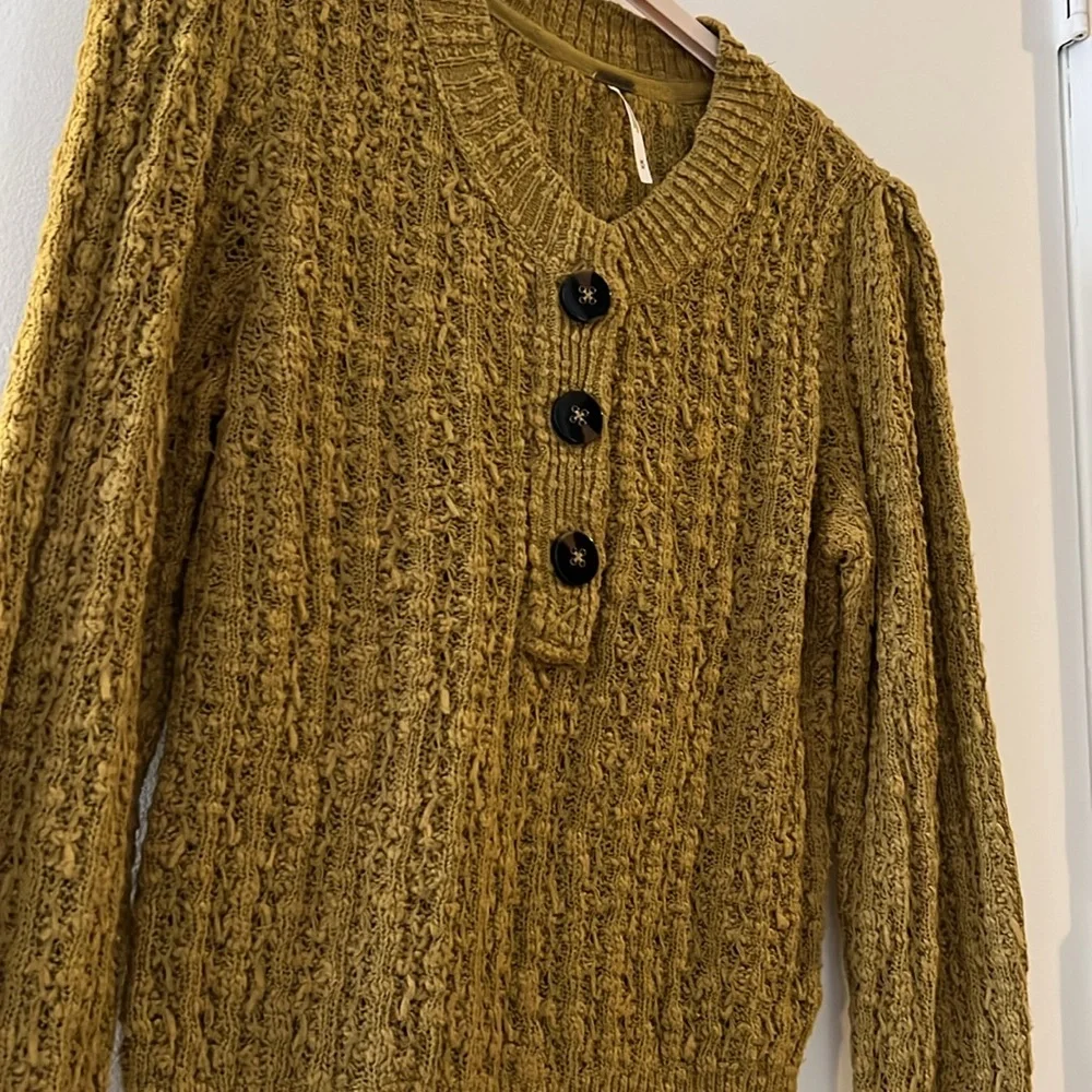 Free People All My Friends Knitted Henley Sweater - Picture 7 of 9